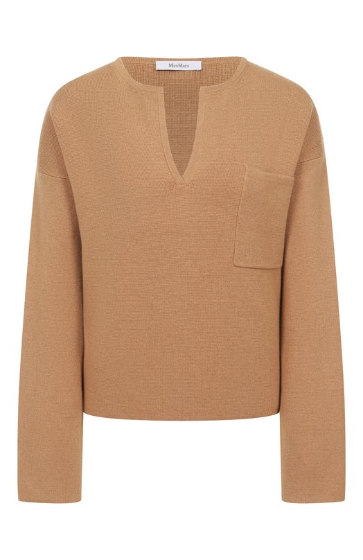 Пуловер из шерсти и кашемира Max Mara ZIBELL0 Бежевый ZIBELL0