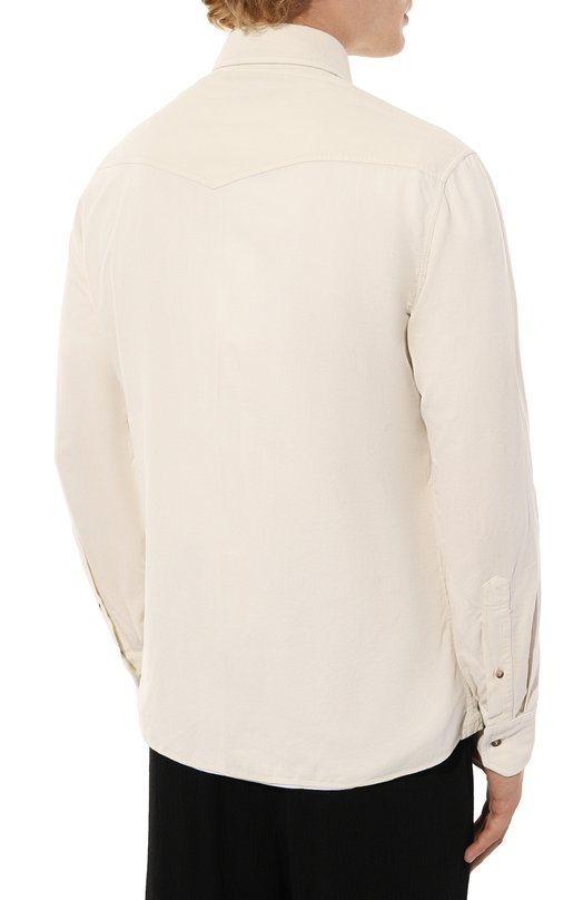 Вельветовая рубашка Brunello Cucinelli ML688B2151 Кремовый  ML688B2151 Фото 4
