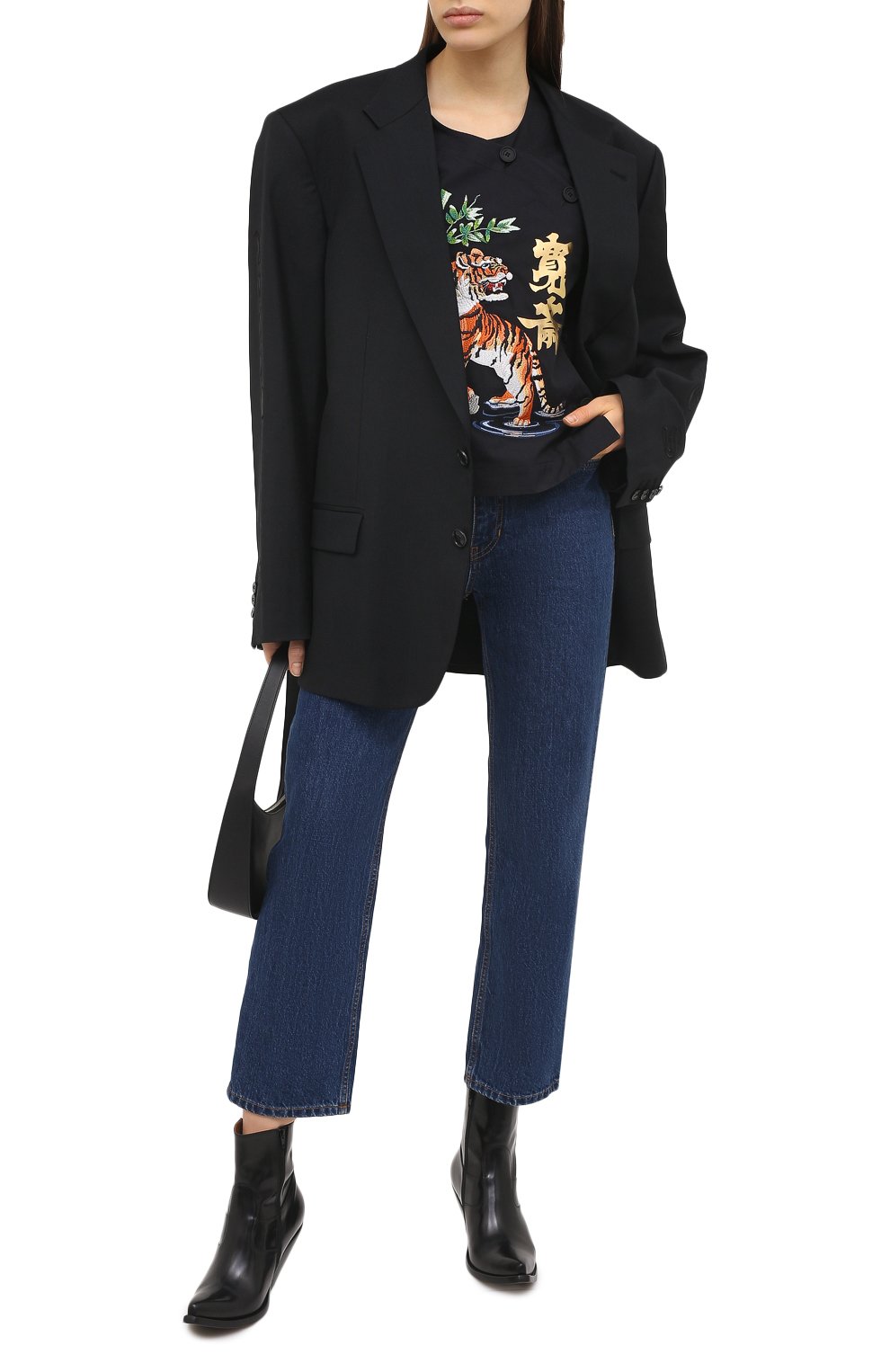 Хлопковая футболка KENZO черного цвета по цене 47850 руб., арт. FB52CH0339KE, фото 2 Хлопковая футболка KENZO, арт. FB52CH0339KE, фото 2