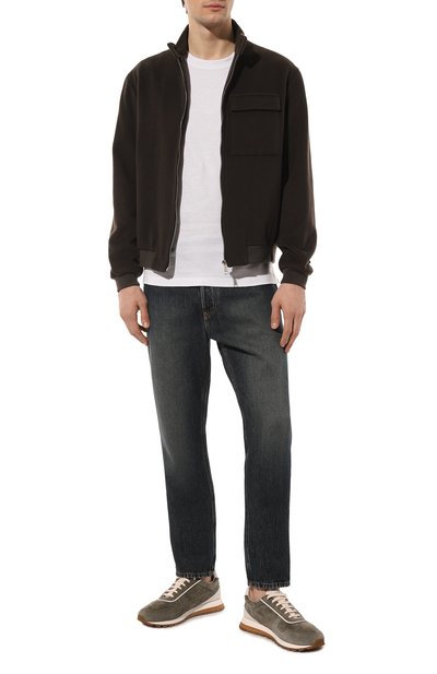 Футболка из хлопка и льна BRUNELLO CUCINELLI, арт. MTS798440, фото 2