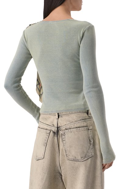 Хлопковый топ DIESEL голубого цвета по цене 33650 руб., арт. A19143/0IKCR, фото 4 Хлопковый топ DIESEL, арт. A19143/0IKCR, фото 4