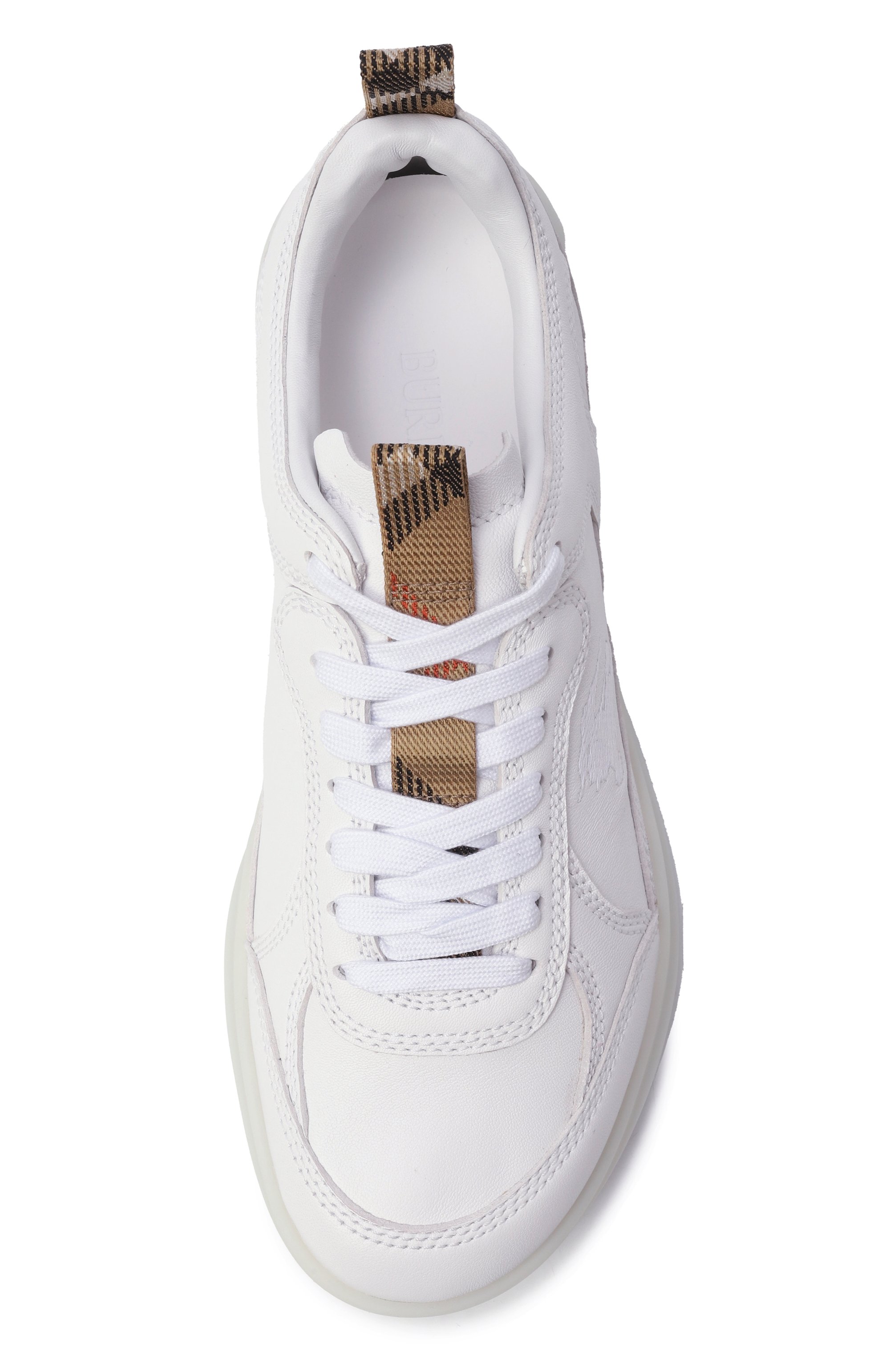 Кожаные кроссовки matrix BURBERRY белого цвета по цене 86450 руб., арт. 8109190, фото 6 Кожаные кроссовки matrix BURBERRY, арт. 8109190, фото 6