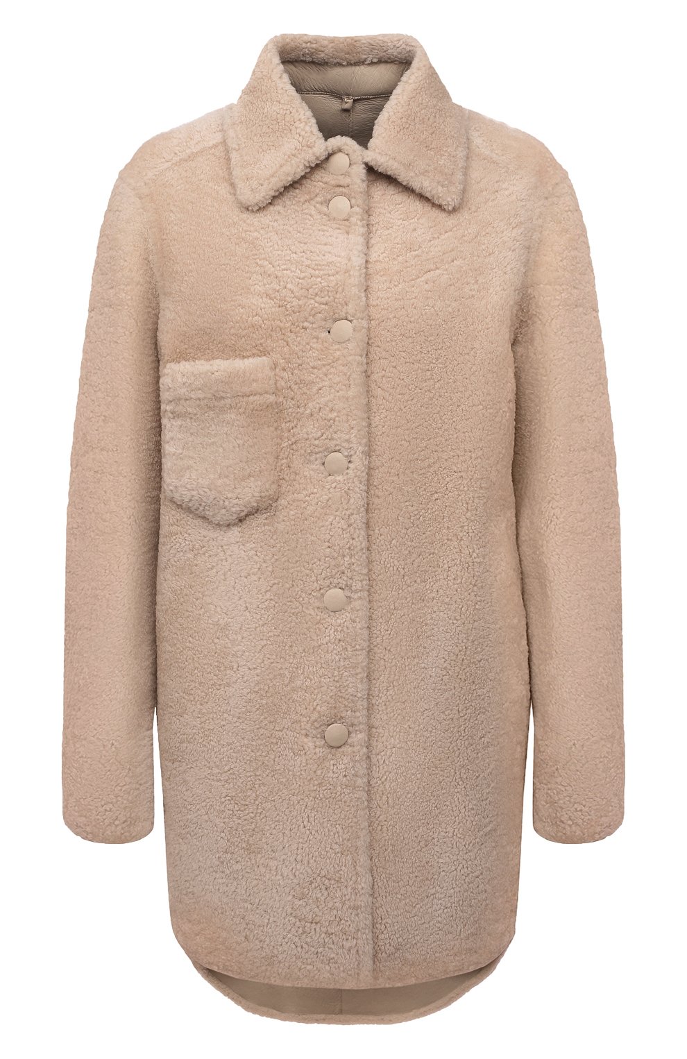 Двусторонняя дубленка ANNE VEST бежевого цвета по цене 249500 руб., арт. AW21/01/303/17/AVRIL SHIRT, фото 1 Двусторонняя дубленка ANNE VEST, арт. AW21/01/303/17/AVRIL SHIRT, фото 1