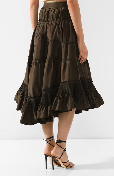 Шелковая юбка BOTTEGA VENETA хаки цвета по цене 299000 руб., арт. 544911/VEVW0, фото 4 Шелковая юбка BOTTEGA VENETA, арт. 544911/VEVW0, фото 4