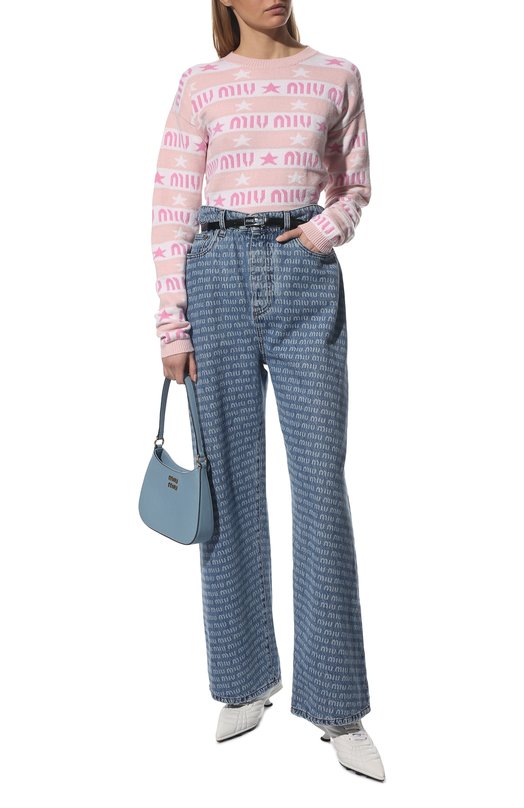 Кашемировый пуловер Miu Miu MML551-10C6-F0442 Розовый  MML551-10C6-F0442 Фото 2