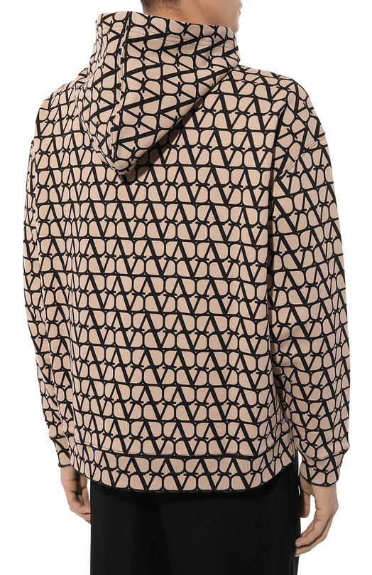 Хлопковое худи Valentino 3V3MF25R9KD Бежевый  3V3MF25R9KD Фото 4