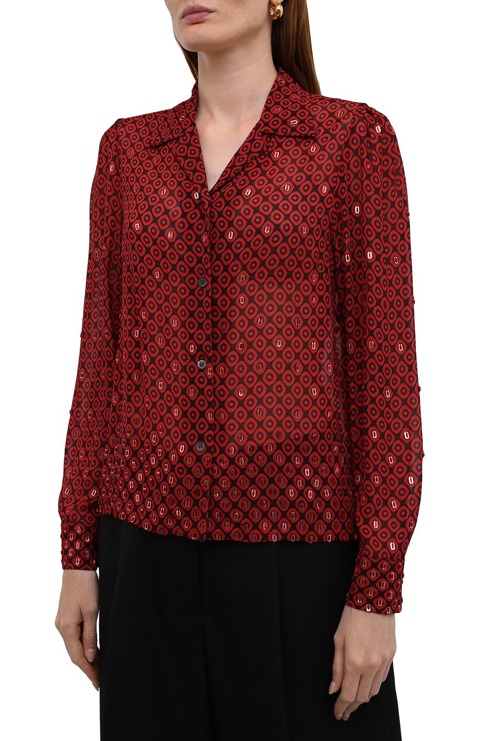 Блузка из вискозы DRIES VAN NOTEN красного цвета по цене 84100 руб., арт. 212-030703-3005, фото 3 Блузка из вискозы DRIES VAN NOTEN, арт. 212-030703-3005, фото 3
