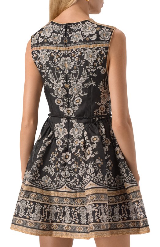 Платье изо льна и шелка Zimmermann 3475DS253 Чёрный  3475DS253 Фото 4