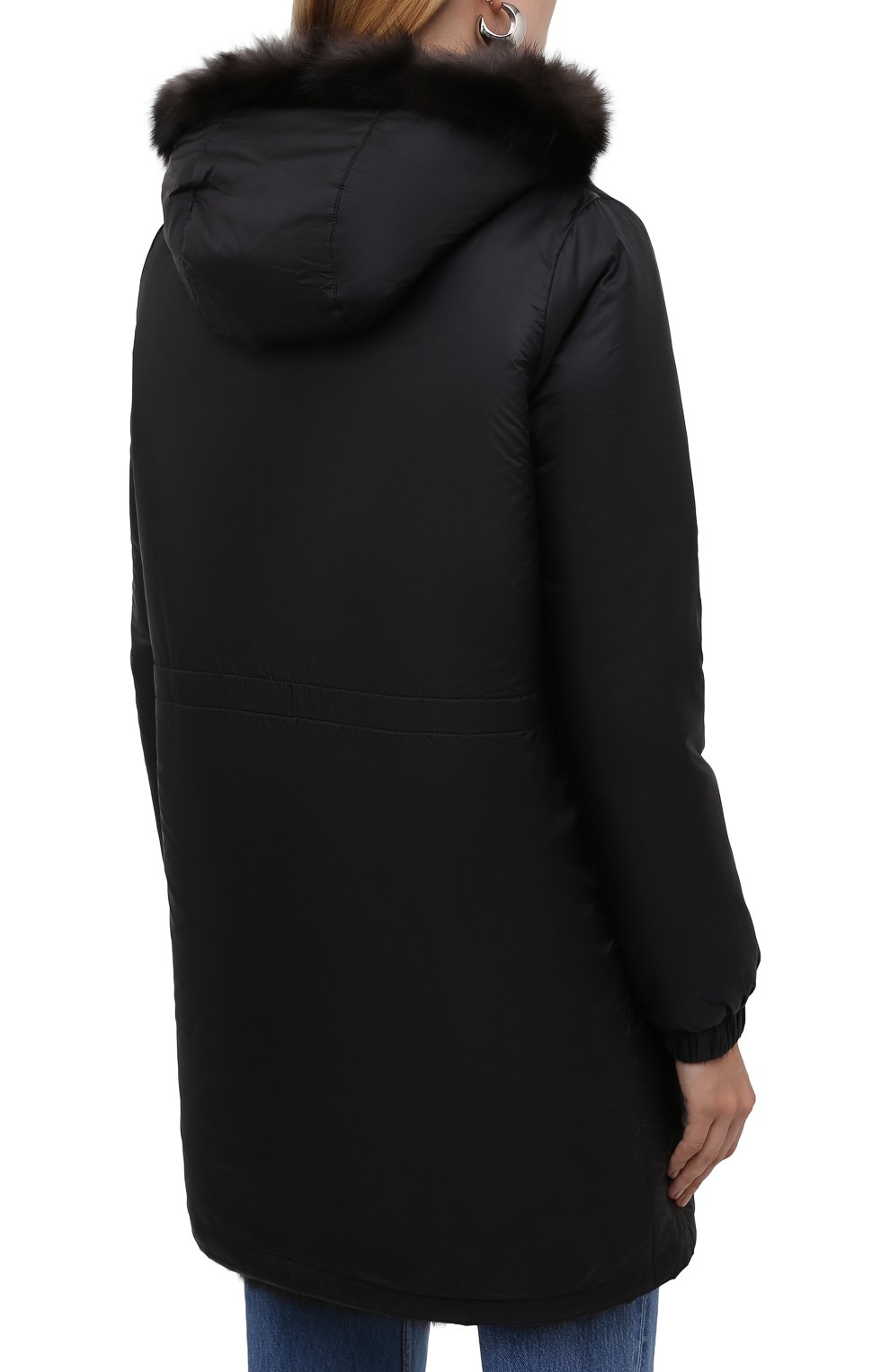 Куртка с подкладкой из меха соболя MANZONI24, арт. 21M551-ZNY/EXTRA DARK/38-46, фото 4