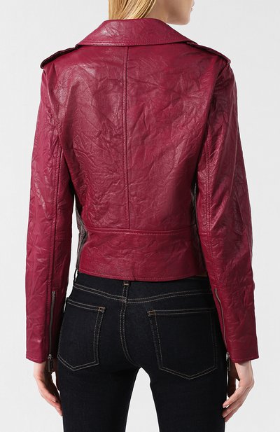 Кожаная куртка MICHAEL MICHAEL KORS бордового цвета по цене 49200 руб., арт. MU82HYG2A3, фото 4 Кожаная куртка MICHAEL MICHAEL KORS, арт. MU82HYG2A3, фото 4