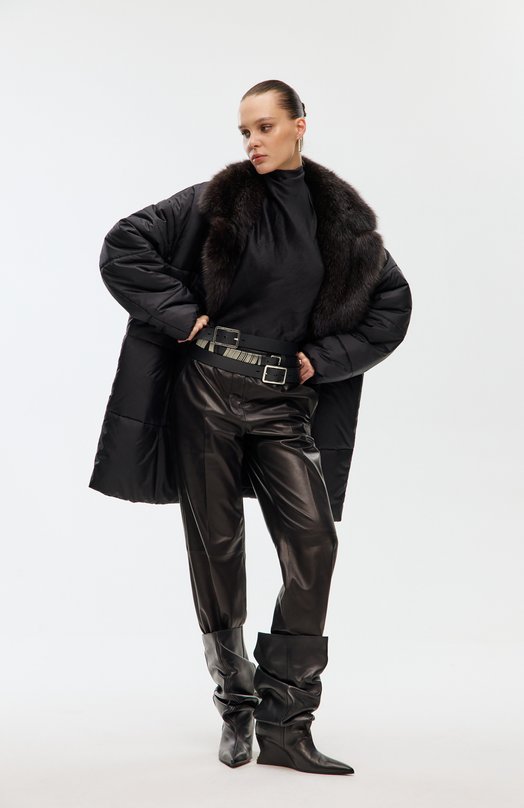 Кожаные брюки MVST M25.1PW.L010/NAPPA CREAM Чёрный  M25.1PW.L010/NAPPA CREAM Фото 6