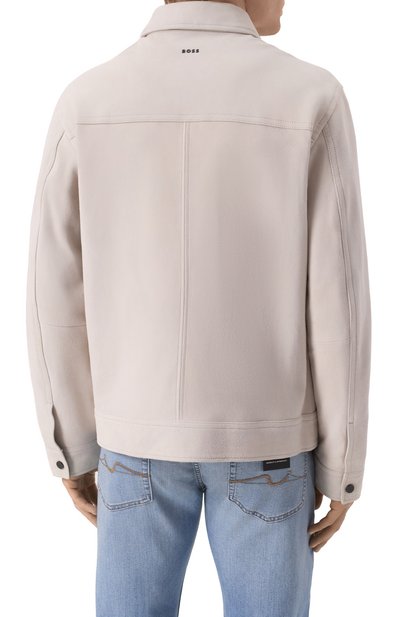 Замшевая куртка-рубашка BOSS ORANGE светло-бежевого цвета по цене 74800 руб., арт. 50537118, фото 4 Замшевая куртка-рубашка BOSS ORANGE, арт. 50537118, фото 4