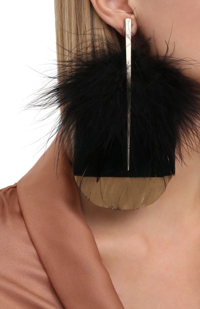 Серьги TOM FORD черного цвета по цене 119000 руб., арт. EW040G-AFT004, фото 2 Серьги TOM FORD, арт. EW040G-AFT004, фото 2