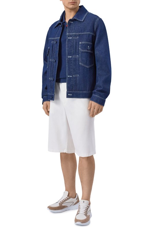 Шорты изо льна и хлопка Kiton UPR004LK0603H Белый  UPR004LK0603H Фото 2