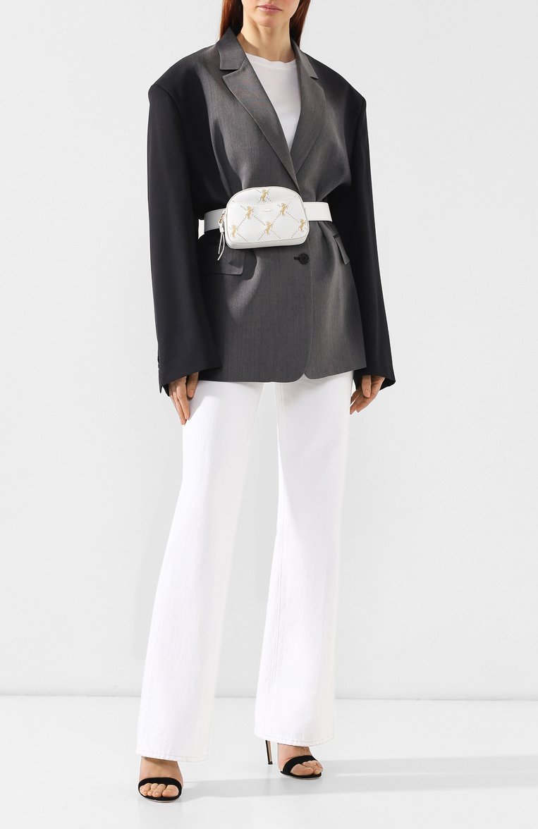 Женская поясная сумка signature CHLOÉ белого цвета, арт. CHC19SS121A56 | Фото 2 (Размер: mini; Материал: Натуральная кожа; Статус проверки: Проверена категория; Ремень/цепочка: На ремешке; Стили: Классический; Кросс-КТ: другое; Застежка: Молния)