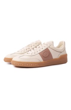 Женские кожаные кеды upvillage VALENTINO кремового цвета, арт. 6W2S0IL9/FCF | Фото 1 (Материал внешний: Натуральная кожа; Материал сплава: Проставлено; Подошва: Платформа; Драгоценные камни: Проставлено; Материал внутренний: Натуральная кожа; Материал утеплителя: Без утеплителя; Кросс-КТ: Низкие; Стили: Кэжуэл)
