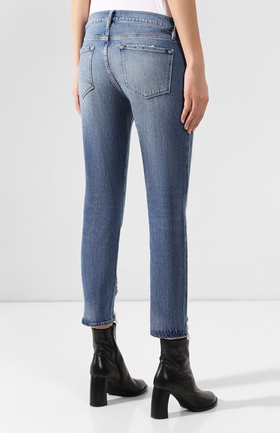 Джинсы с потертостями FRAME DENIM синего цвета по цене 22800 руб., арт. LGJC439, фото 4 Джинсы с потертостями FRAME DENIM, арт. LGJC439, фото 4