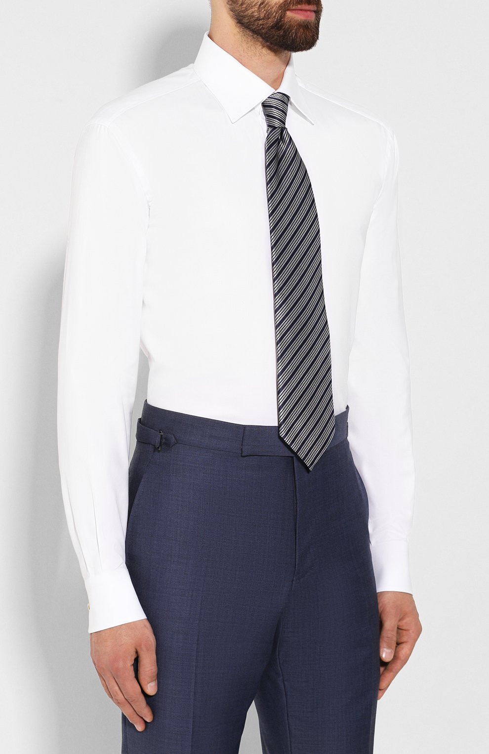 Хлопковая сорочка BRIONI белого цвета по цене 87950 руб., арт. RCLU1G/07076, фото 4 Хлопковая сорочка BRIONI, арт. RCLU1G/07076, фото 4