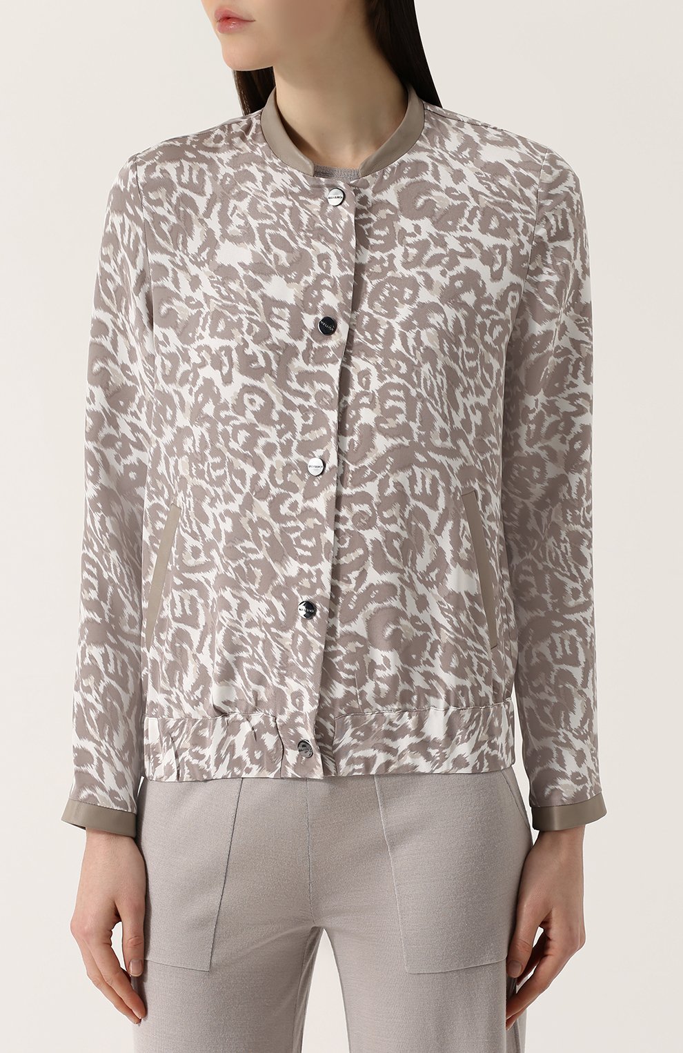 Шелковый жакет с воротником-стойкой и принтом MAX AND MOI, арт. E18PLAZZAPRINT, фото 3