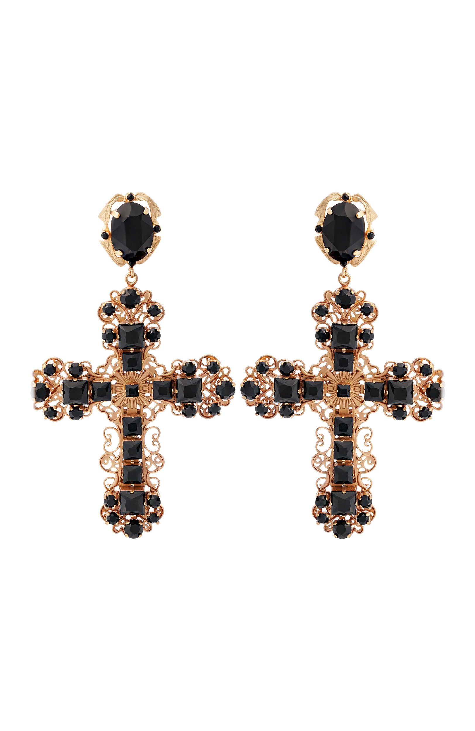 Клипсы DOLCE & GABBANA черного цвета по цене 212000 руб., арт. WES6V2/W1111, фото 1 Клипсы DOLCE & GABBANA, арт. WES6V2/W1111, фото 1
