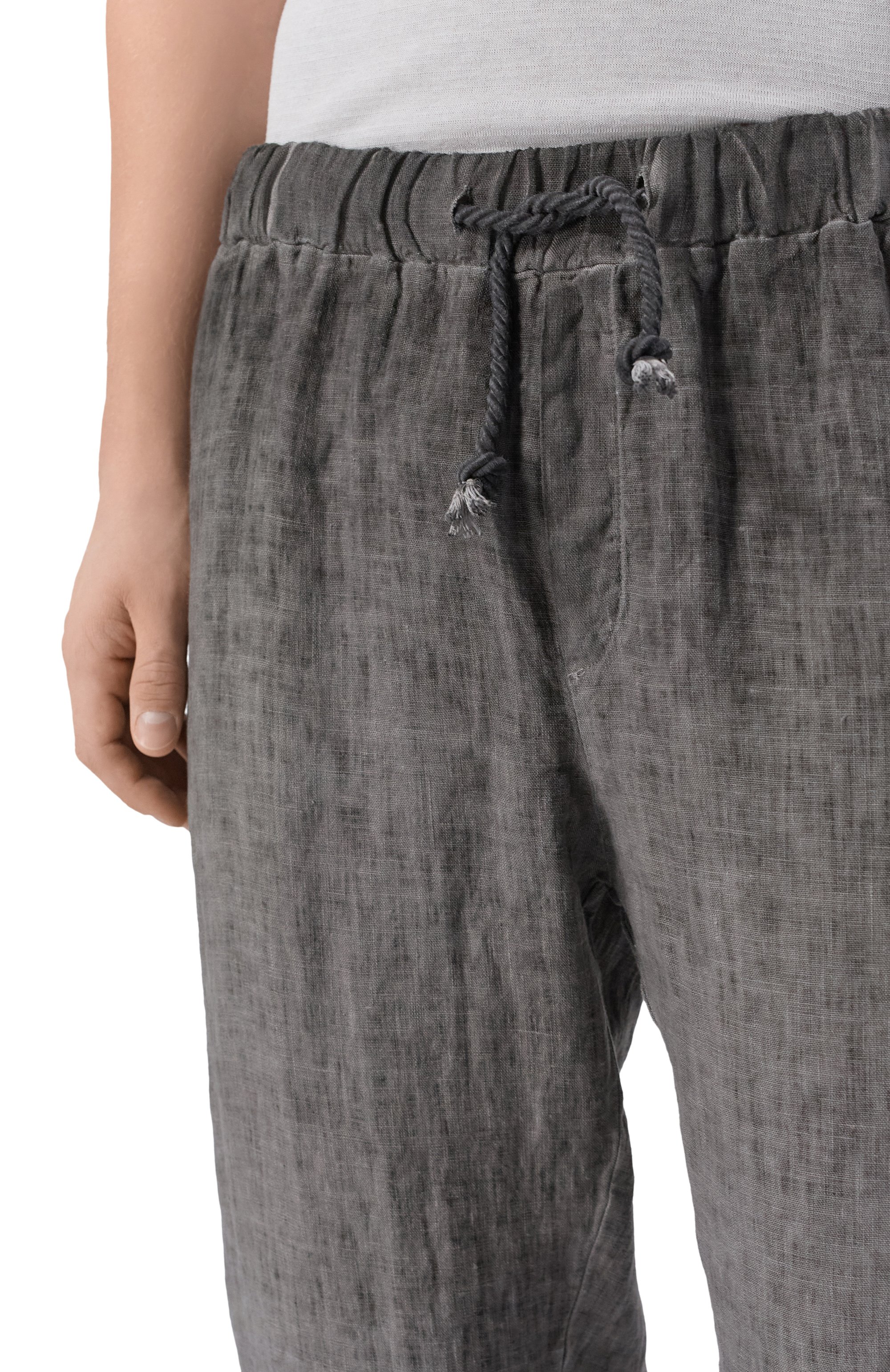 Льняные брюки NEVER ENOUGH темно-серого цвета по цене 29100 руб., арт. 2B5M021-060/MPA058, фото 5 Льняные брюки NEVER ENOUGH, арт. 2B5M021-060/MPA058, фото 5