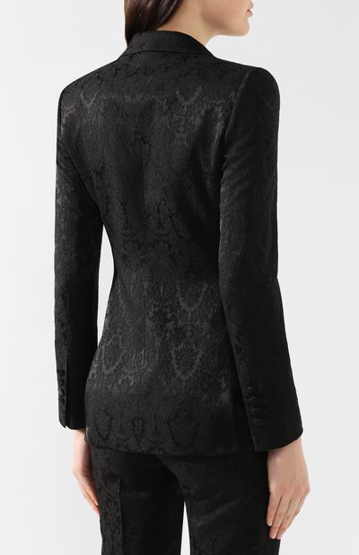 Жаккардовый жакет DOLCE & GABBANA черного цвета по цене 275000 руб., арт. F296TT/FJRDK, фото 4 Жаккардовый жакет DOLCE & GABBANA, арт. F296TT/FJRDK, фото 4