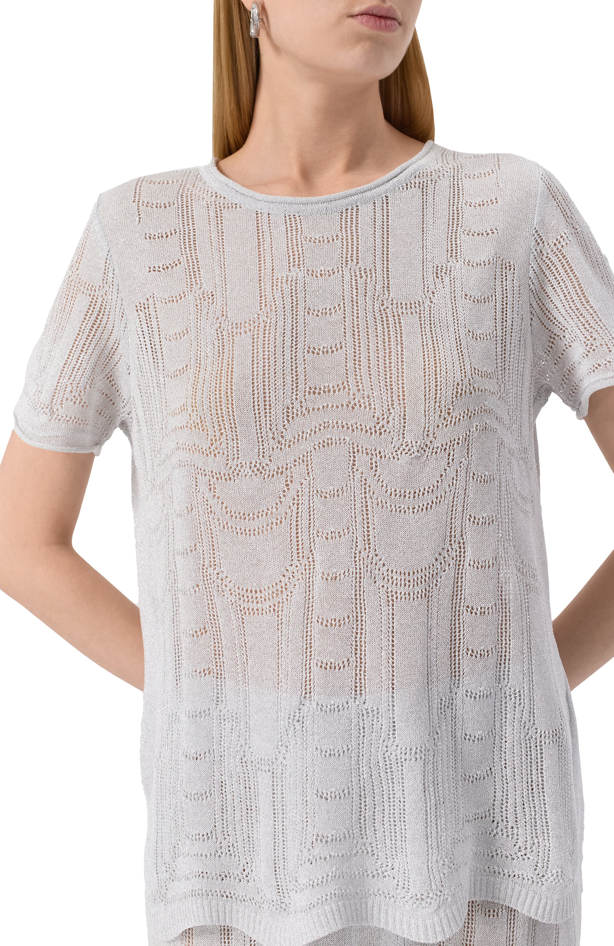 Пуловер из вискозы FREEAGE серого цвета по цене 25960 руб., арт. S25.JM067.9000.901, фото 5 Пуловер из вискозы FREEAGE, арт. S25.JM067.9000.901, фото 5