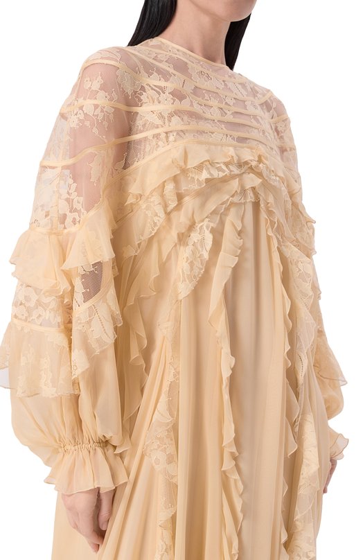 Шелковое платье Zimmermann 7104DC261 Бежевый  7104DC261 Фото 4