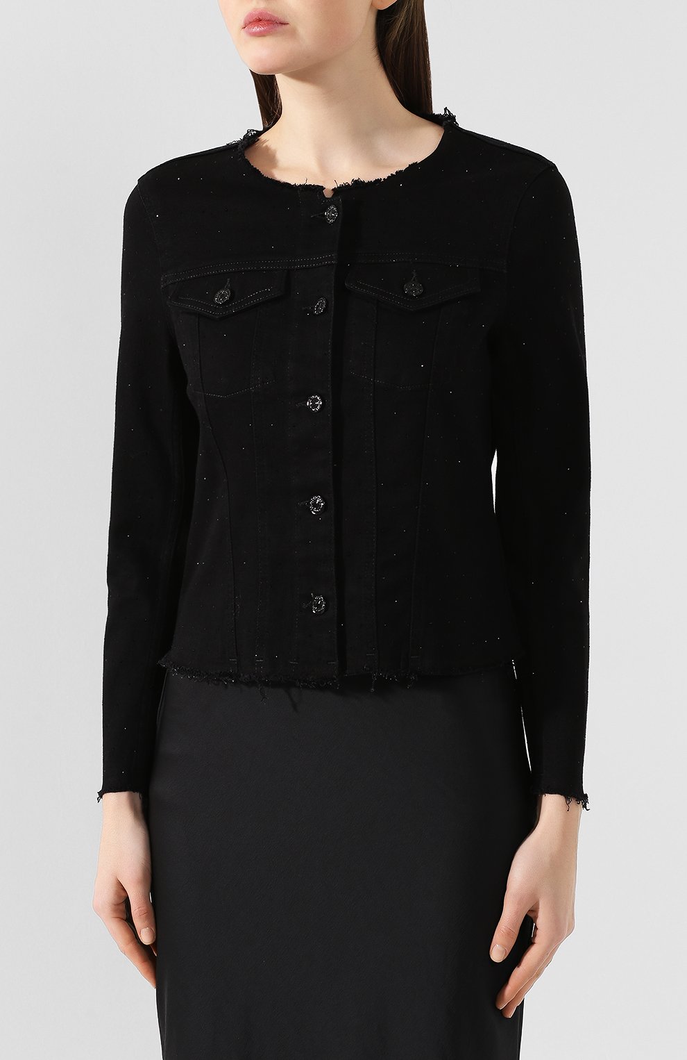 Джинсовая куртка 7 FOR ALL MANKIND черного цвета по цене 35100 руб., арт. JSWNA49CFM, фото 3 Джинсовая куртка 7 FOR ALL MANKIND, арт. JSWNA49CFM, фото 3