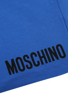 Детские хлопковые шорты MOSCHINO синего цвета, арт. HRQ002/LBA10/10-14 | Фото 3 (Случай: Повседневный; Материал сплава: Проставлено; Нос: Не проставлено; Материал внешний: Хлопок; Ростовка одежда: 10 - 11 лет | 140 - 146см, 16 лет | 164 см, 12 лет | 152 см)