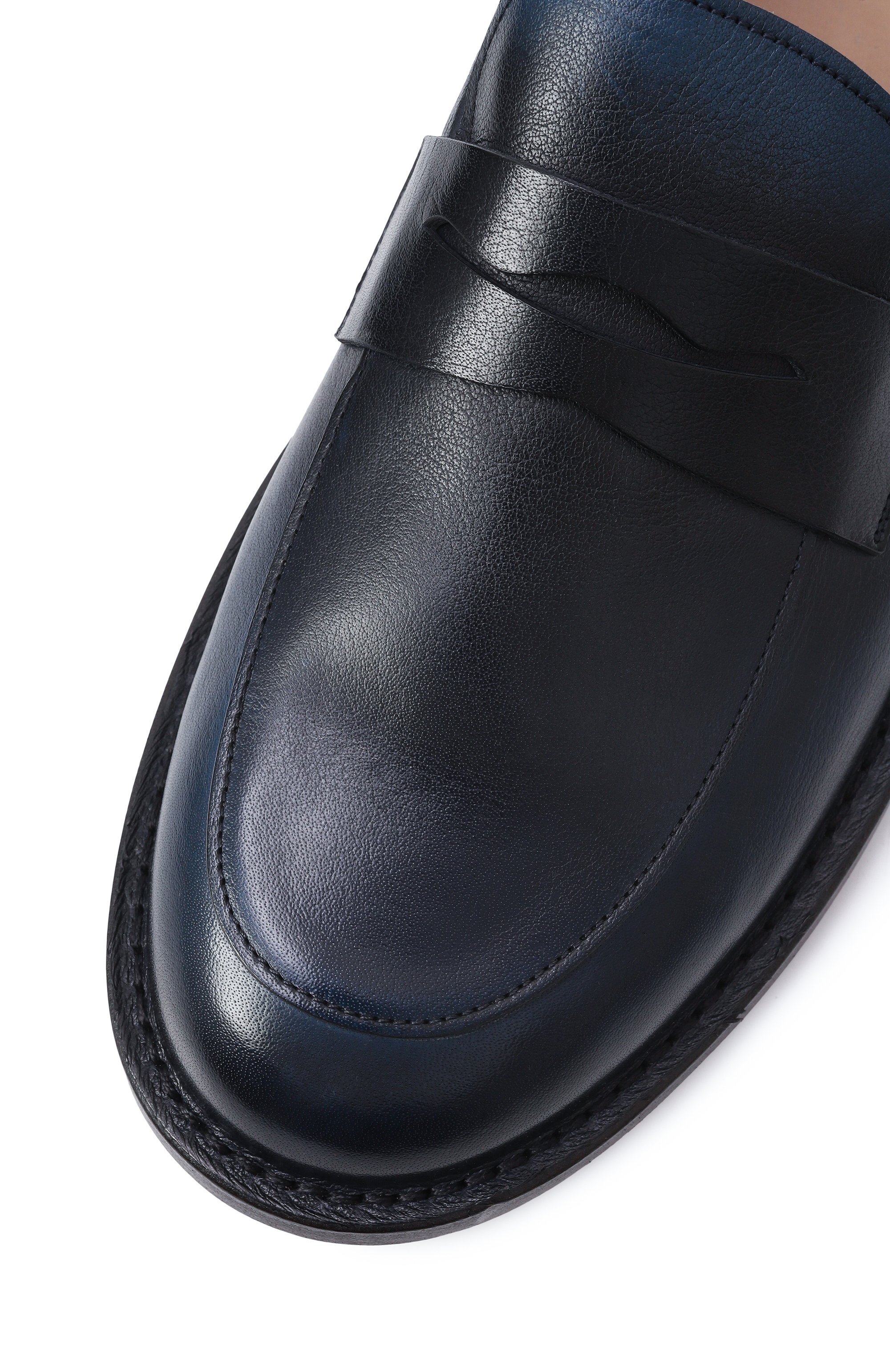 Кожаные пенни-лоферы PANTANETTI темно-синего цвета по цене 44950 руб., арт. 18546F, фото 7 Кожаные пенни-лоферы PANTANETTI, арт. 18546F, фото 7