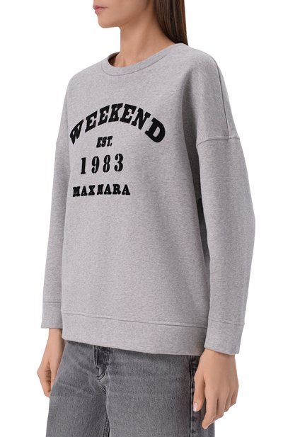 Хлопковый свитшот WEEKEND MAX MARA серого цвета по цене 21000 руб., арт. G0MM0S0, фото 3 Хлопковый свитшот WEEKEND MAX MARA, арт. G0MM0S0, фото 3