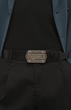 Мужской кожаный ремень DSQUARED2 черного цвета, арт. BEM0549/12900001 | Фото 2 (Случай: Повседневный; Материал: Натуральная кожа; Материал сплава: Проставлено; Нос: Не проставлено)