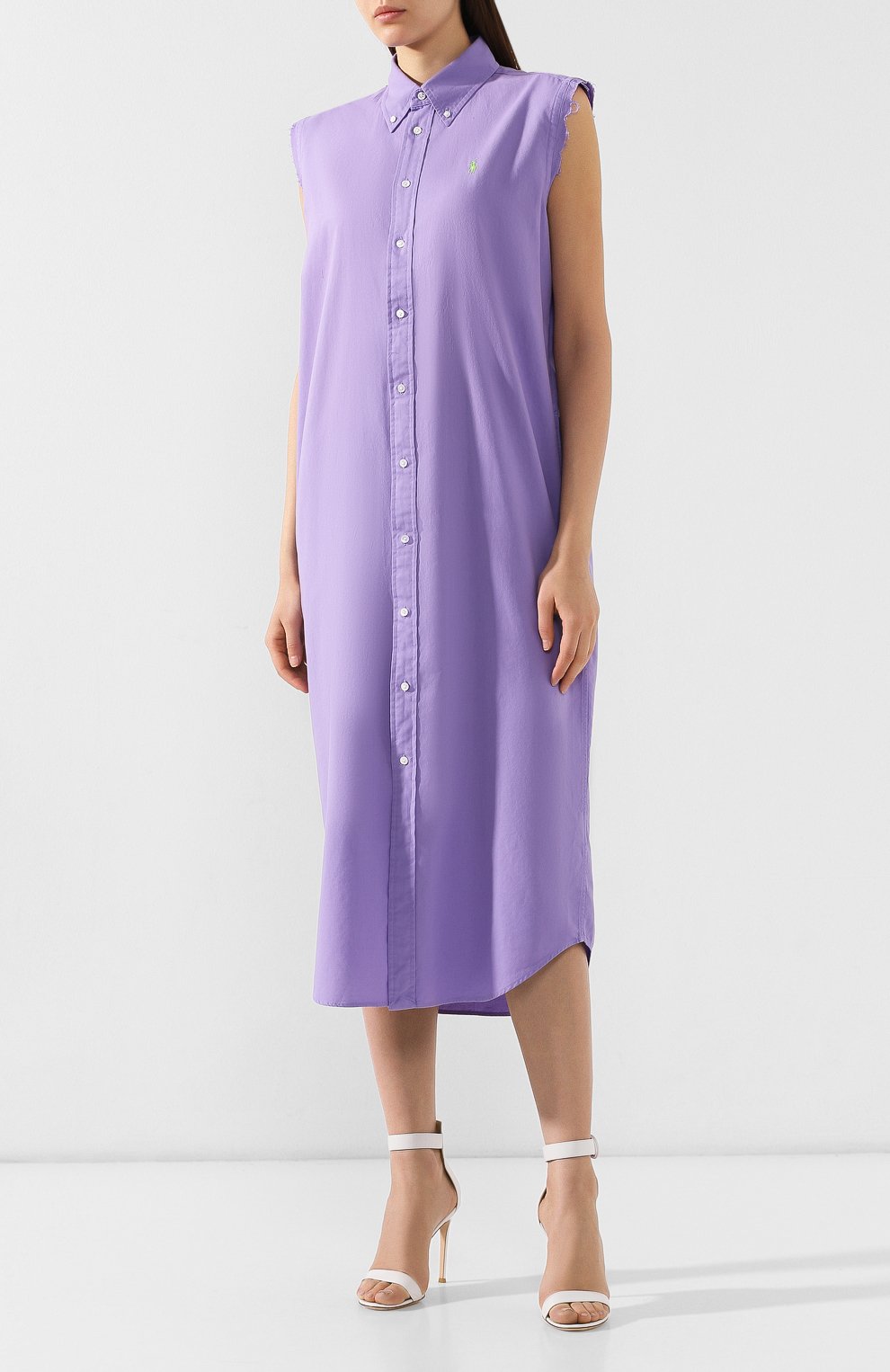 Хлопковое платье POLO RALPH LAUREN фиолетового цвета по цене 15650 руб., арт. 211744848, фото 3 Хлопковое платье POLO RALPH LAUREN, арт. 211744848, фото 3