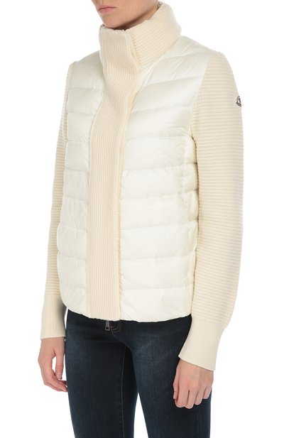 Вязаная куртка с утепленной вставкой и высоким воротником MONCLER, арт. B2-093-94534-00-98124, фото 3