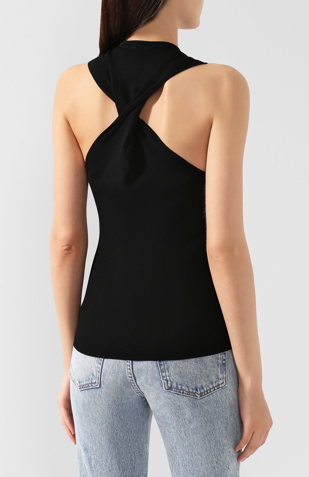 Топ из вискозы HELMUT LANG черного цвета по цене 29950 руб., арт. J06HW704, фото 4 Топ из вискозы HELMUT LANG, арт. J06HW704, фото 4