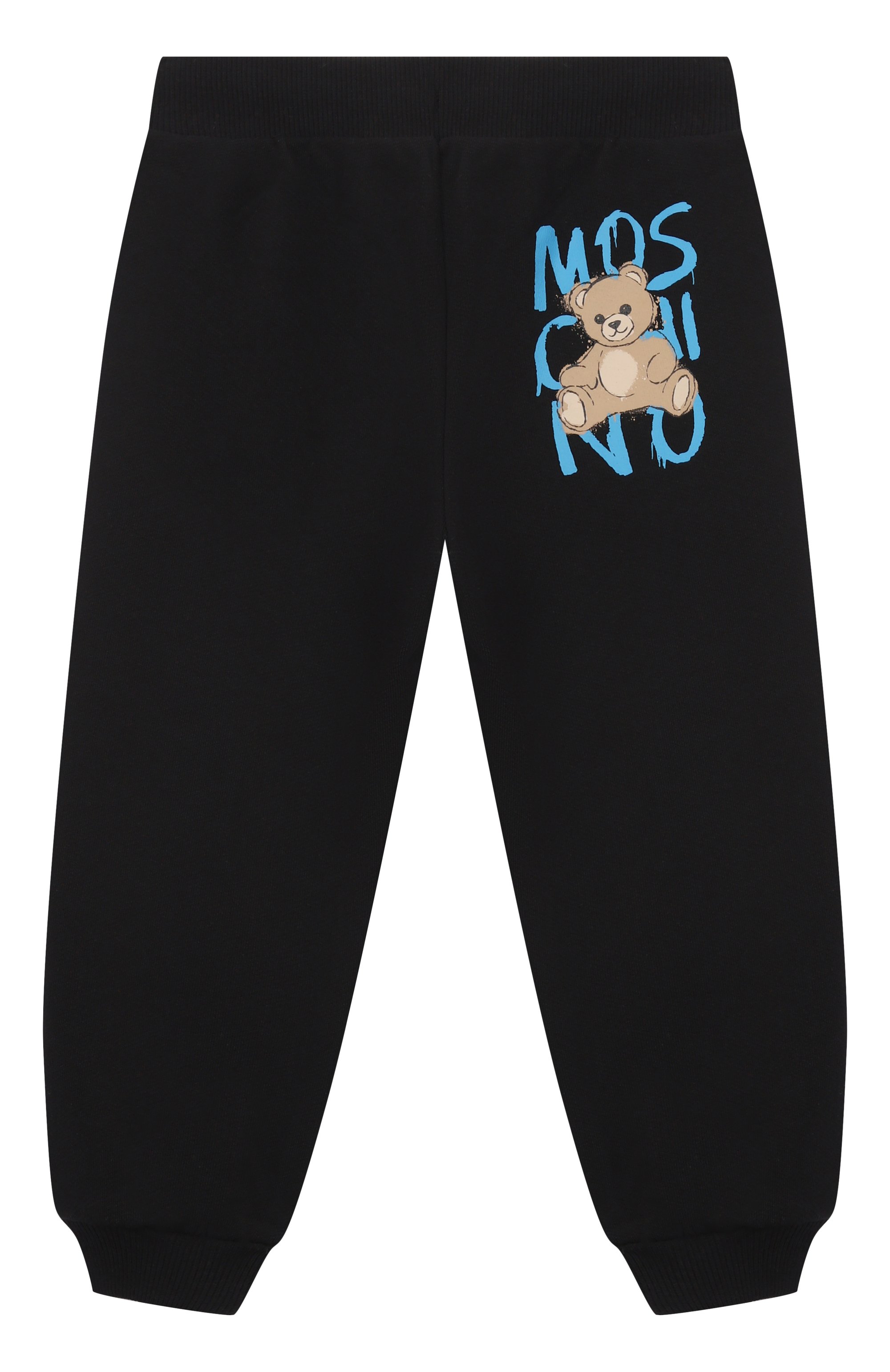 Хлопковые джоггеры MOSCHINO черного цвета по цене 19300 руб., арт. HUP08L/LCA77/10-14, фото 2 Хлопковые джоггеры MOSCHINO, арт. HUP08L/LCA77/10-14, фото 2