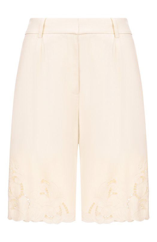 Шорты из вискозы и льна Erika Cavallini P6SL11 Кремовый P6SL11