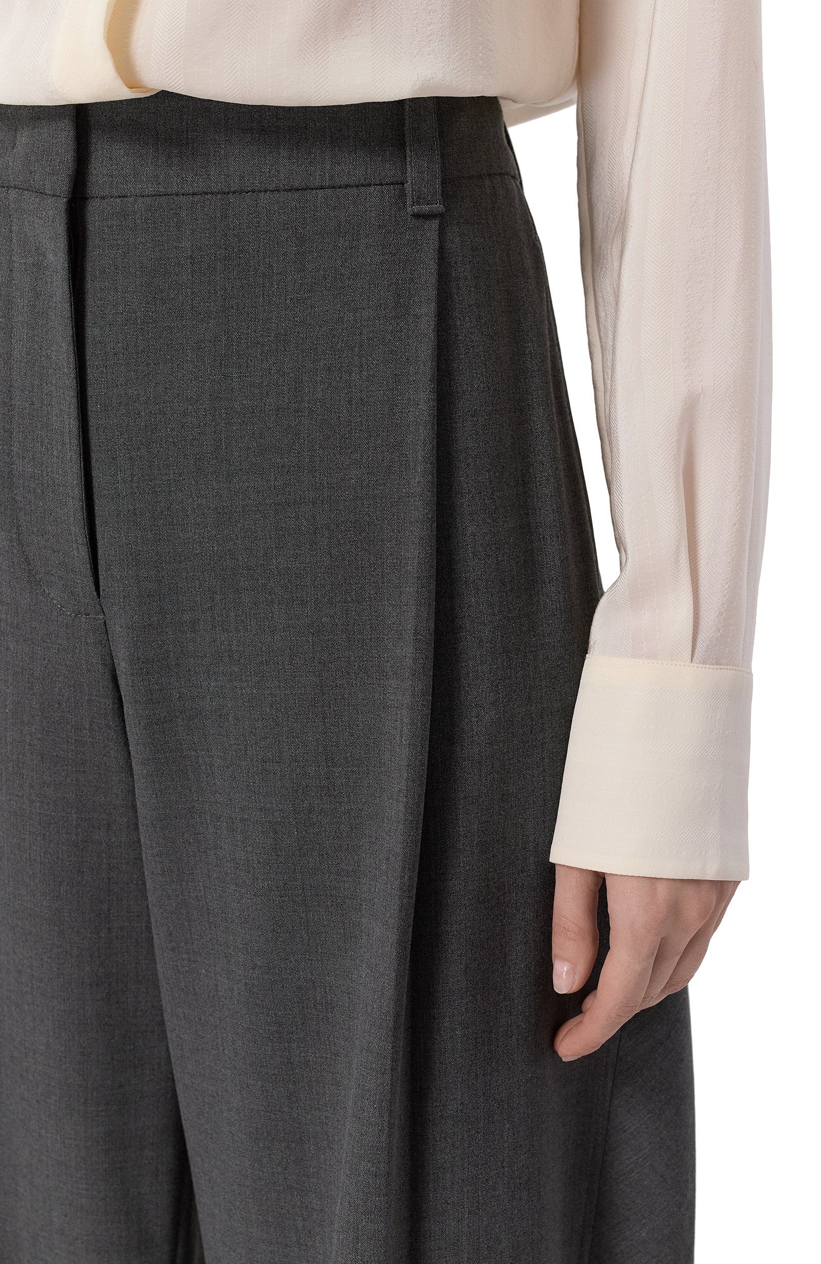 Брюки ELIE SAAB серого цвета по цене 165000 руб., арт. P0224NP26/W0011, фото 5 Брюки ELIE SAAB, арт. P0224NP26/W0011, фото 5