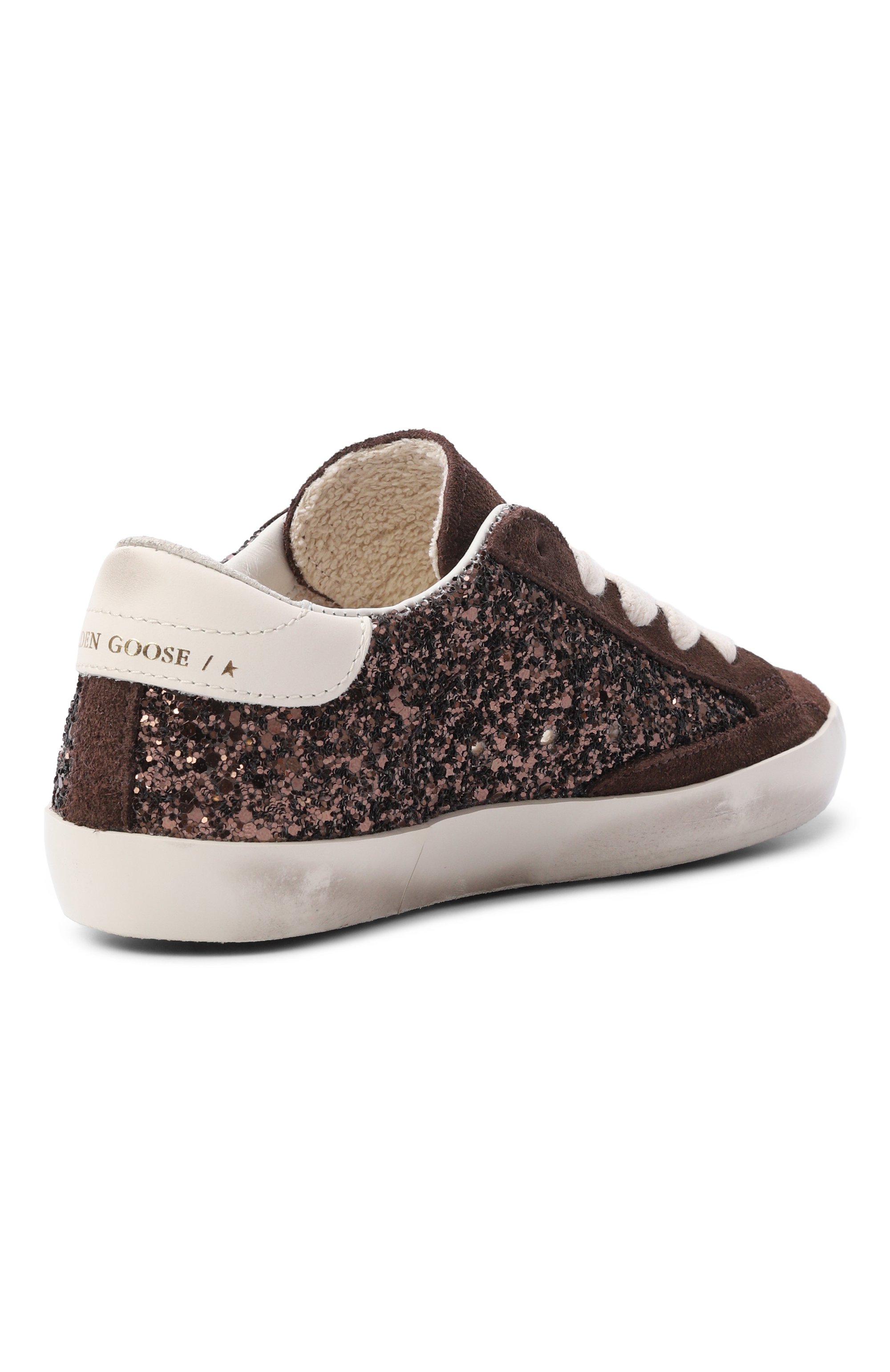 Комбинированные кеды super star GOLDEN GOOSE DELUXE BRAND коричневого цвета по цене 32650 руб., арт. GYF00101.F008660, фото 3 Комбинированные кеды super star GOLDEN GOOSE DELUXE BRAND, арт. GYF00101.F008660, фото 3
