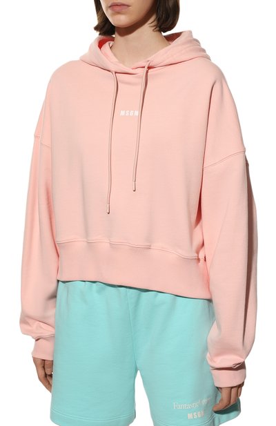 Хлопковое худи MSGM светло-розового цвета по цене 26650 руб., арт. 3241MDM509 227299, фото 3 Хлопковое худи MSGM, арт. 3241MDM509 227299, фото 3