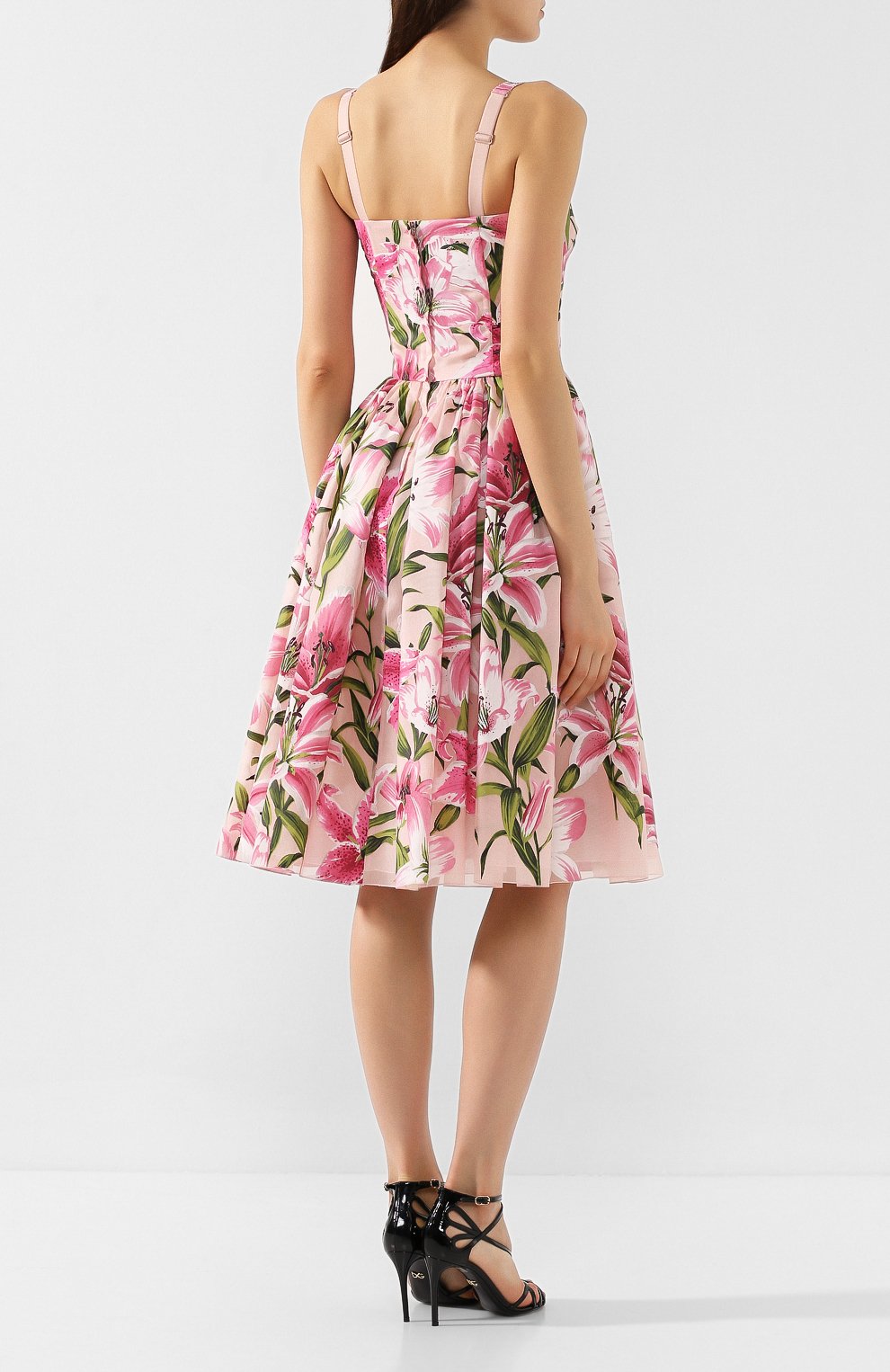 Платье с принтом DOLCE & GABBANA розового цвета по цене 385500 руб., арт. F6D4ST/HHMQS, фото 4 Платье с принтом DOLCE & GABBANA, арт. F6D4ST/HHMQS, фото 4