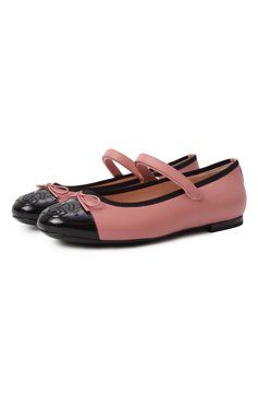 Детские кожаные балетки DOLCE & GABBANA темно-розового цвета, арт. D11273/A7924/37-39 | Фото 1 (Нос: Не проставлено; Материал внутренний: Натуральная кожа; Материал сплава: Проставлено; Материал внешний: Натуральная кожа)