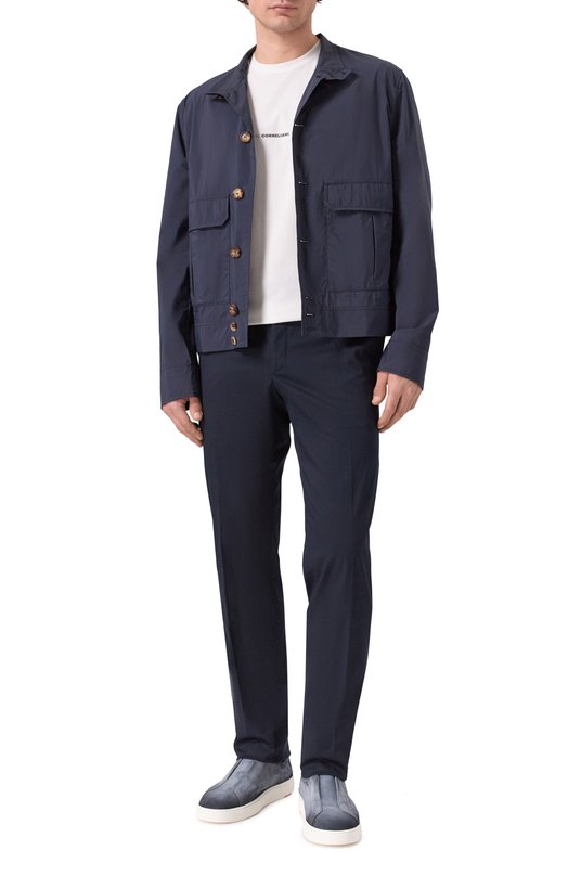 Замшевые кеды Cleanic Santoni MBCG21995BARTGEL Синий  MBCG21995BARTGEL Фото 2