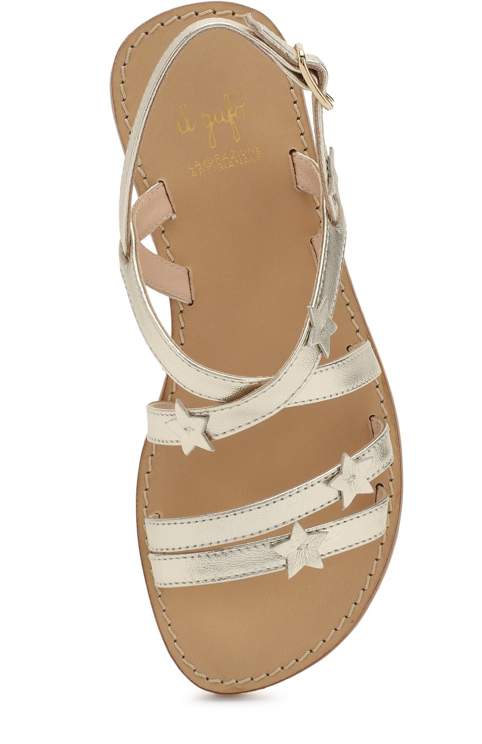 Кожаные сандалии на ремешке IL GUFO золотого цвета по цене 15250 руб., арт. G740/INCR0CIAT0 LAMI/31-34, фото 4 Кожаные сандалии на ремешке IL GUFO, арт. G740/INCR0CIAT0 LAMI/31-34, фото 4