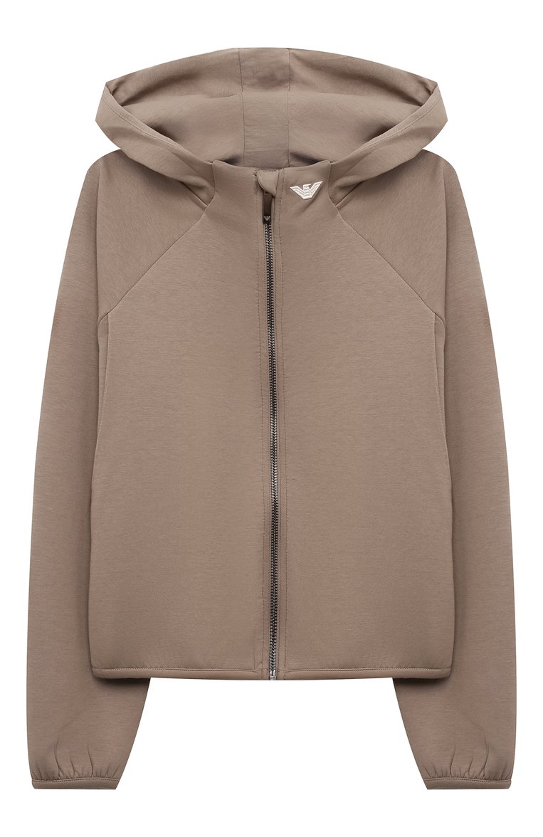 Детская комплект из толстовки и брюк EMPORIO ARMANI бежевого цвета, арт. 6D3V01/1JHSZ | Фото 2 (Рукава: Длинные; Материал внешний: Хлопок; Девочки Кросс-КТ: Костюмы-спорт; Ростовка одежда: 6 лет | 116 см, 10 - 11 лет | 140 - 146см, 7 лет | 122 см, 8 лет | 128 см, 13 - 15 лет | 158 см, 16 лет | 164 см, 4 года | 104 см, 5 лет | 110 см)