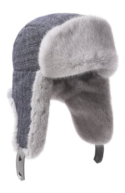 Мужская кашемировая шапка-ушанка майкл с мехом норки FURLAND, арт. 0201410010085600057