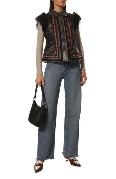 Жилет из овчины MIU MIU темно-коричневого цвета по цене 640000 руб., арт. MPT250-BI6-F0V57, фото 2 Жилет из овчины MIU MIU, арт. MPT250-BI6-F0V57, фото 2