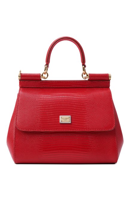Женская сумка sicily small DOLCE & GABBANA красного цвета, арт. BB6003/A1095 | Фото 1 (Ремень/цепочка: На ремешке; Материал: Натуральная кожа; Размер: small; Материал сплава: Проставлено; Драгоценные камни: Проставлено)