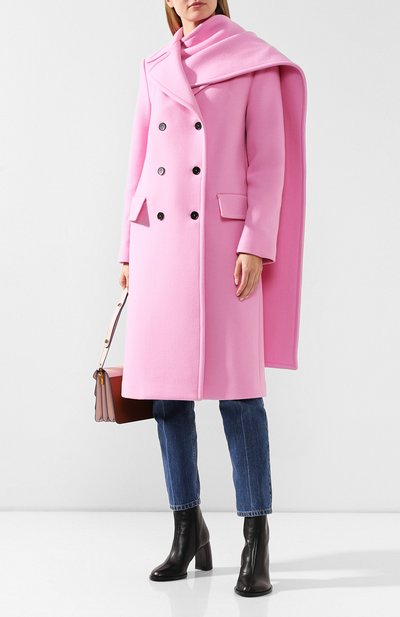 Шерстяное пальто MSGM светло-розового цвета по цене 79100 руб., арт. 2742MDC121 195750, фото 2 Шерстяное пальто MSGM, арт. 2742MDC121 195750, фото 2